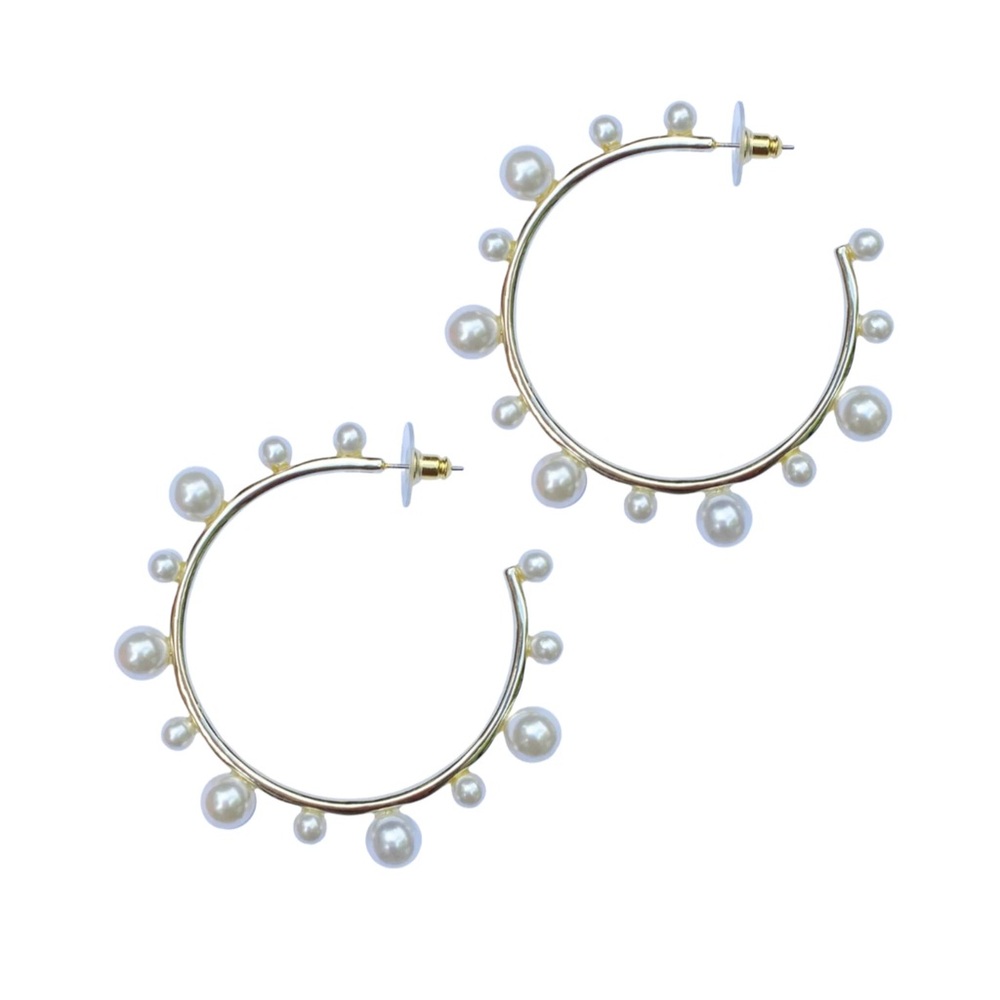 Nicola Bathie Pearl Hoop Earrings